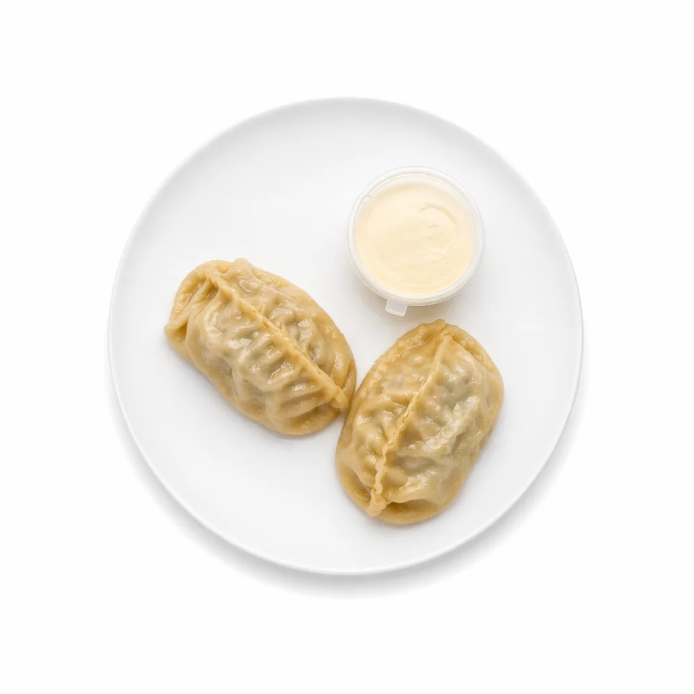Манты с курицей и картофелем.